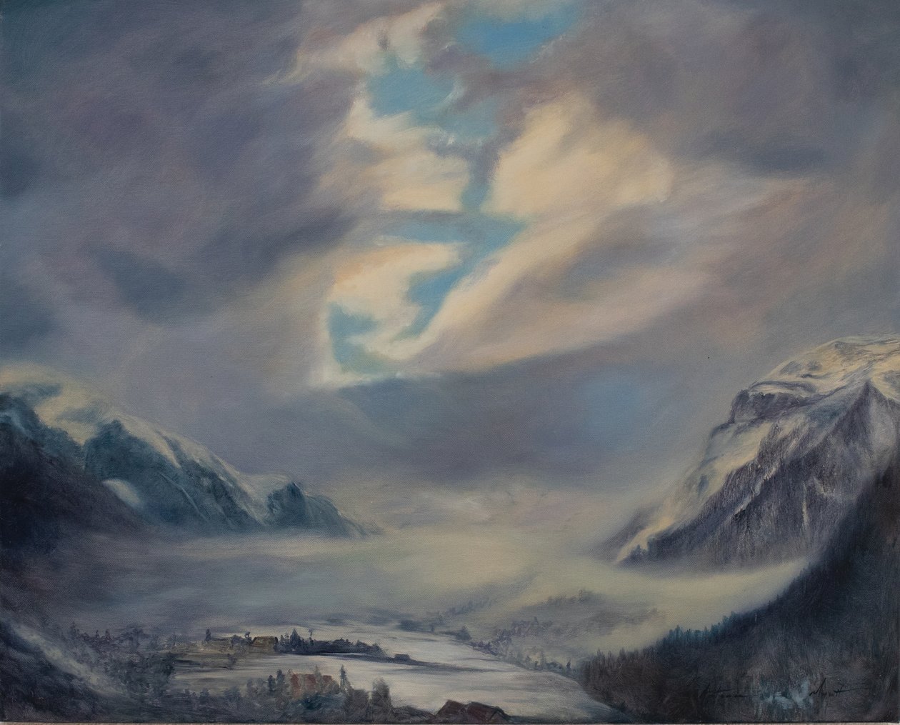 Montanhas da Suíça, 2011 (óleo sobre tela) de Antonia Myatt