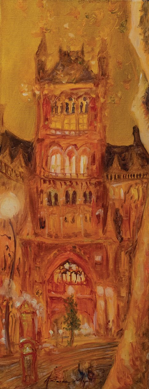 Estação de St Pancras, 2014 (óleo sobre tela) de Antonia Myatt