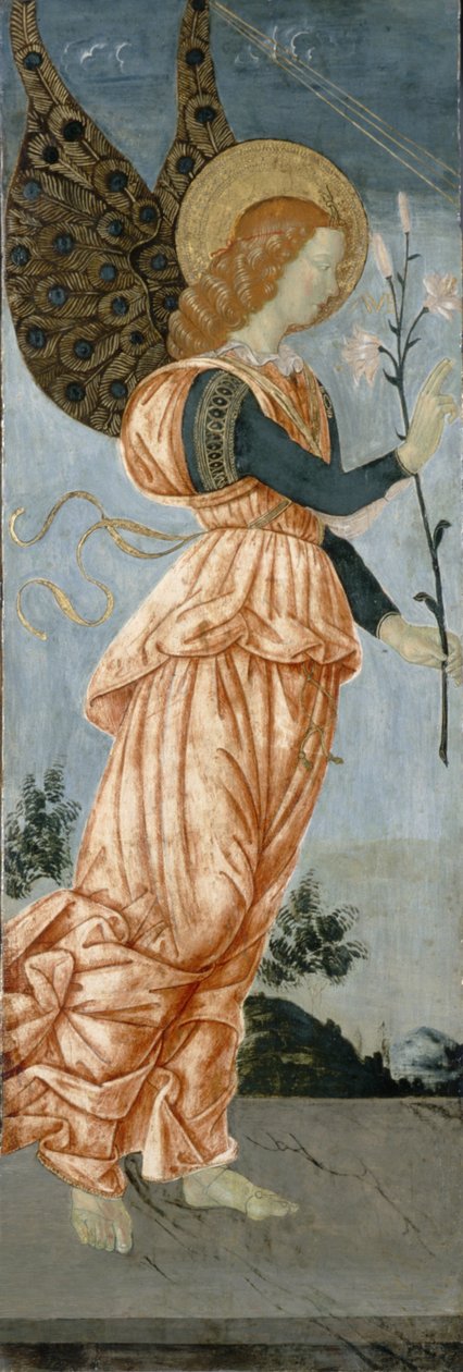 Anjo da Anunciação, c.1500 (têmpera sobre madeira de choupo) de Antoniazzo Romano