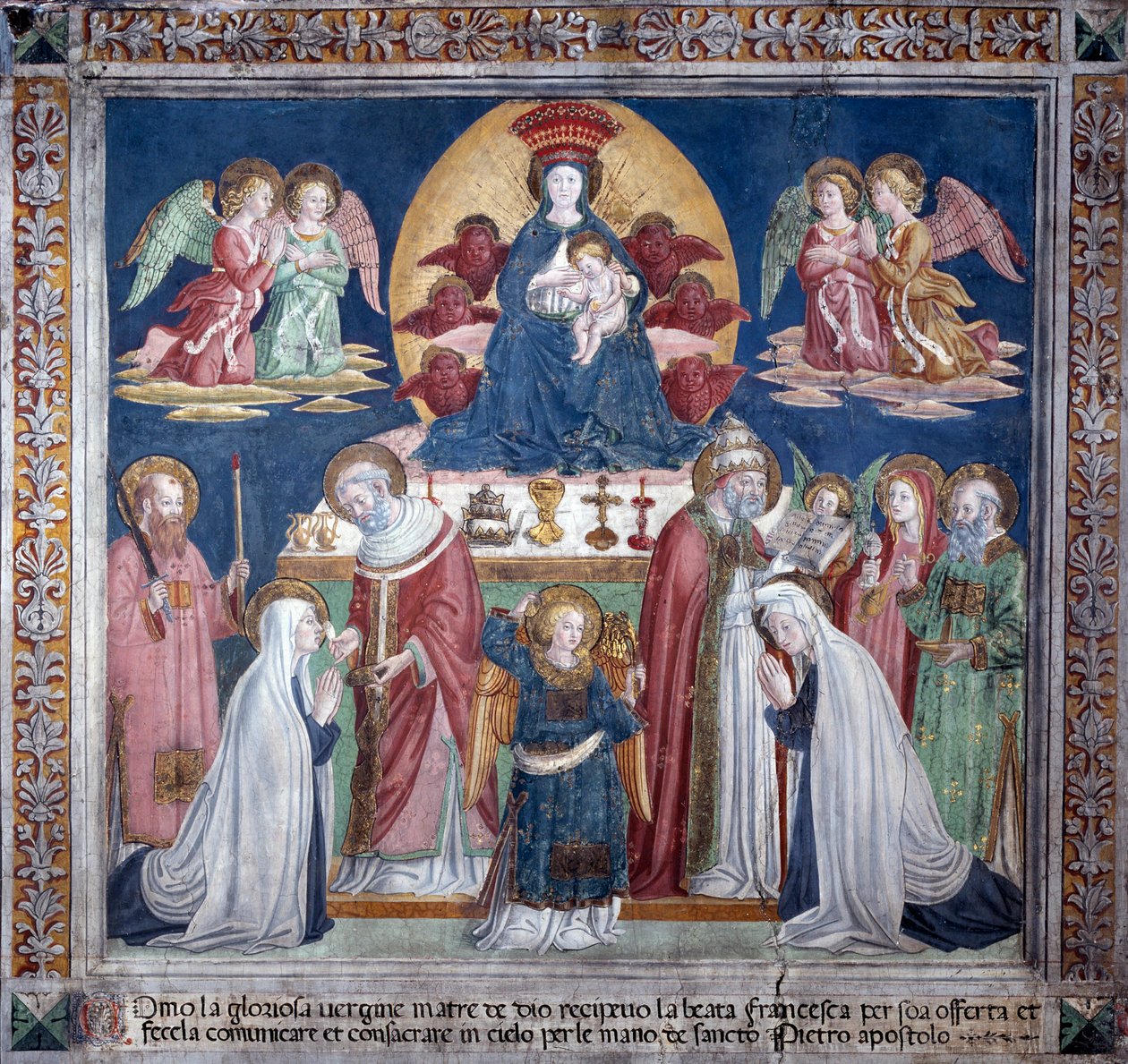 Vida de Santa Francesca Romana: No dia de Natal de Antoniazzo Romano