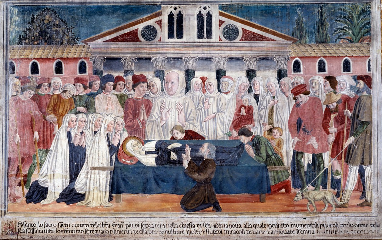 Vida de Santa Francisca Romana : A morte da santa (Fresco de Antoniazzo Romano