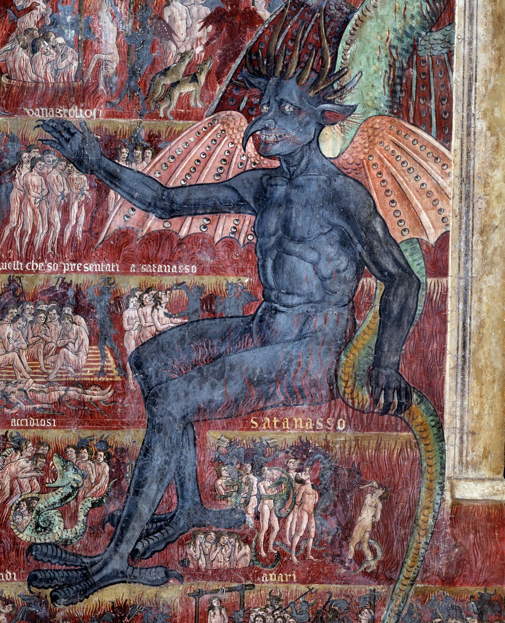 O diabo no inferno, detalhe (Fresco de Antoniazzo Romano