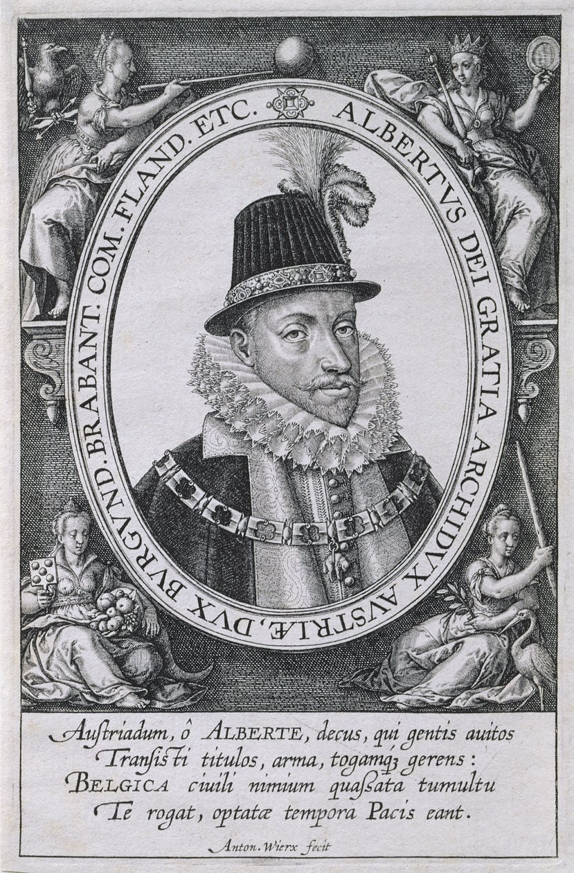 Retrato de Albert, arquiduque da Áustria (1559-1621) de Antonie Wierix