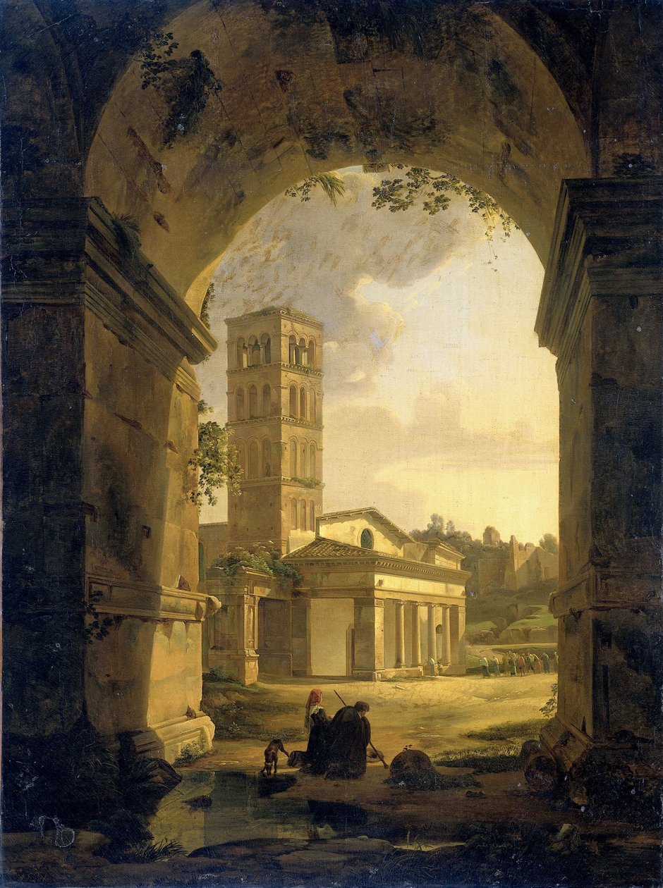 San Giorgio em Velabro em Roma de Antonie Sminck Pitloo