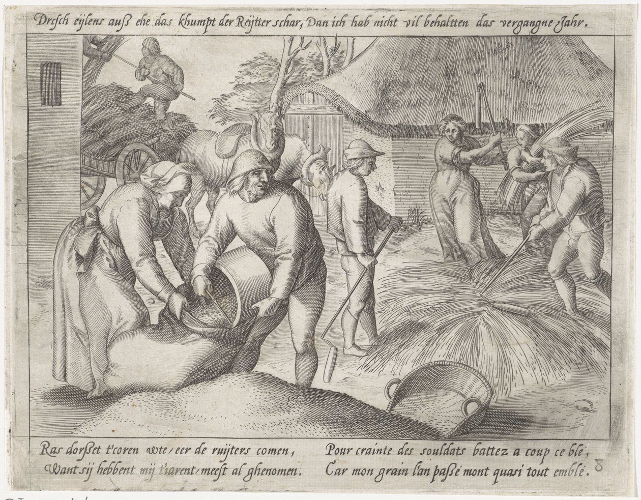Debulhando o grão Grão crescente (título da série) de Antonie Wierix (II) (possibly)