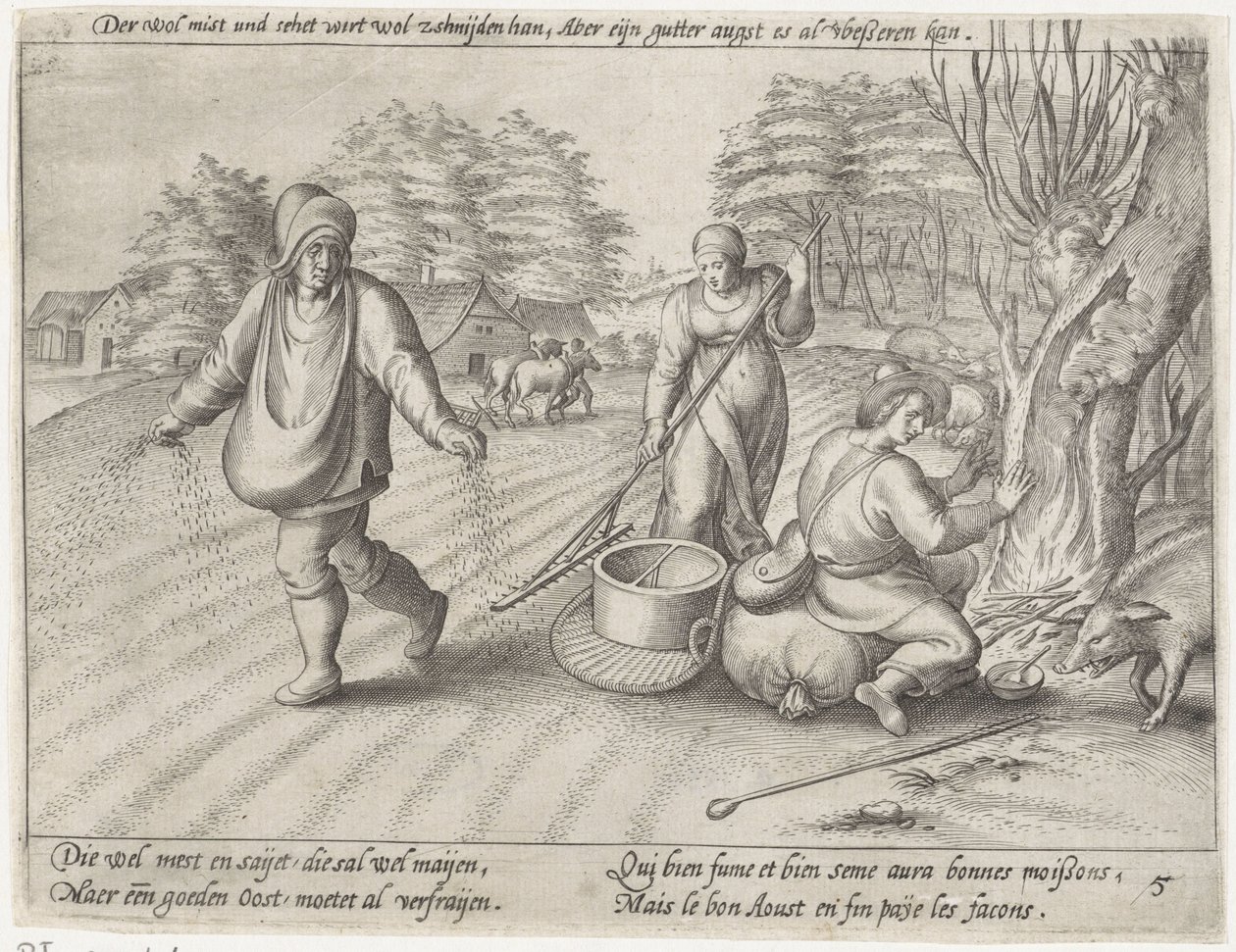 Semear na terra Grão crescente (título da série) de Antonie Wierix (II) (possibly)