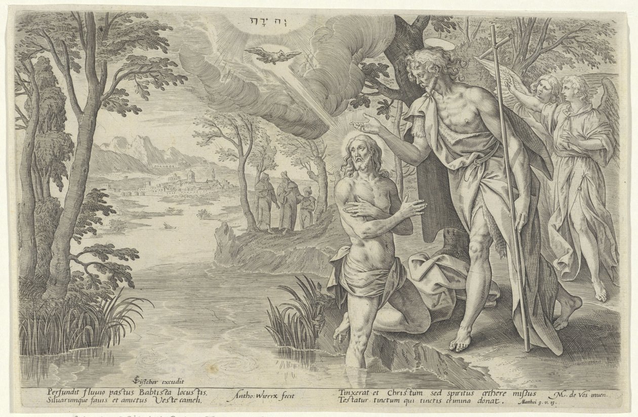 Doop van Cristo Teatro Bíblico (...) (título da série) de Antonie Wierix (II)