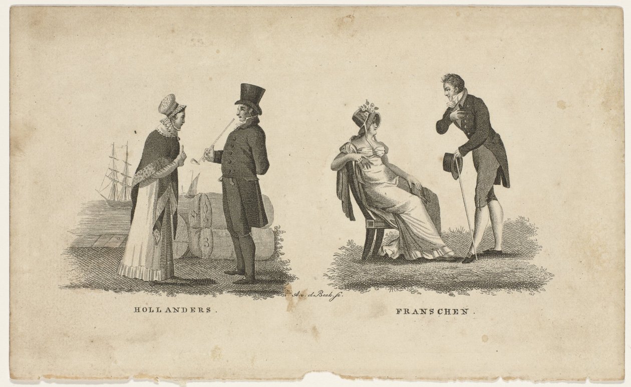 Holandeses e Franceses
Hollanders Franschen (título sobre o objecto) de Antonie van der Beek