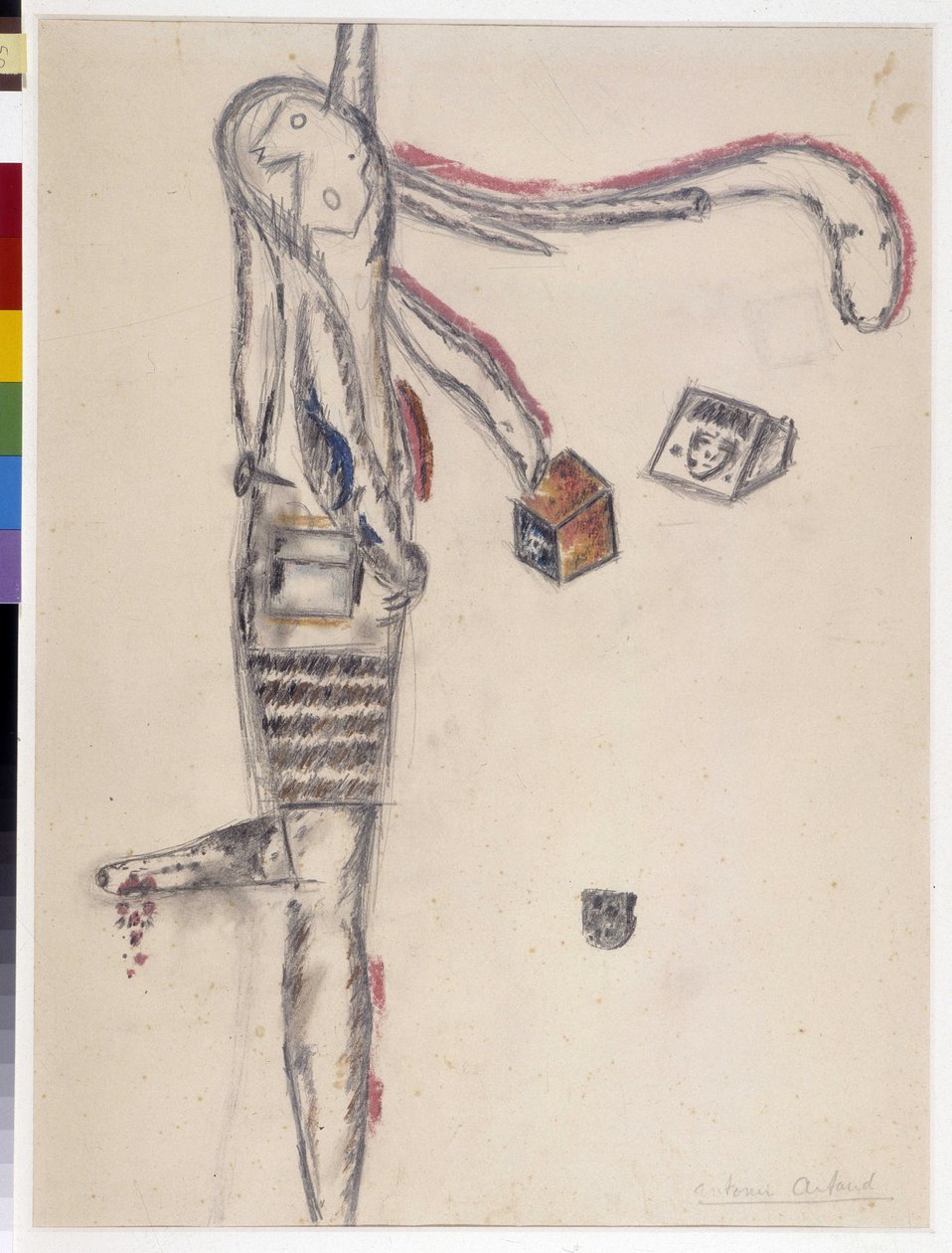 Desenho de Antonin Artaud (1896-1948). 1945 Dim cm 63X48 Musee Cantini, Marselha. de Antonin Artaud