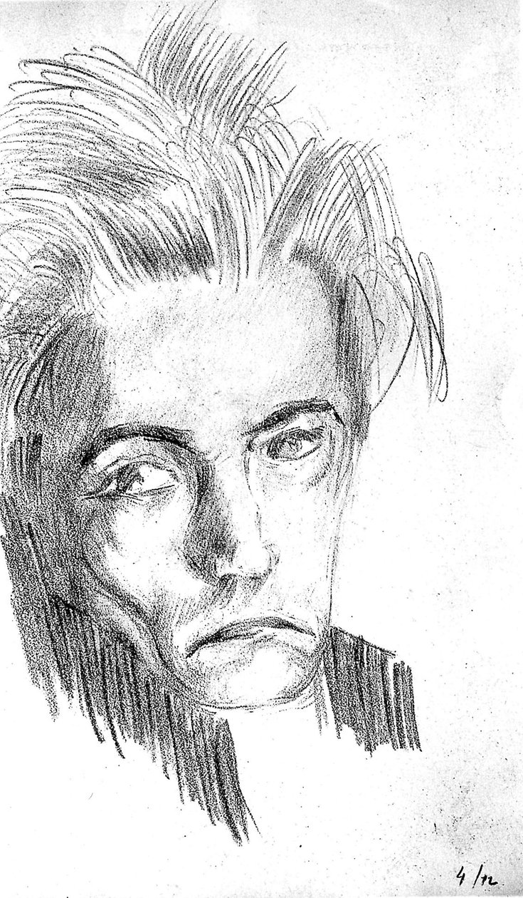 Auto-retrato (litho) de Antonin Artaud