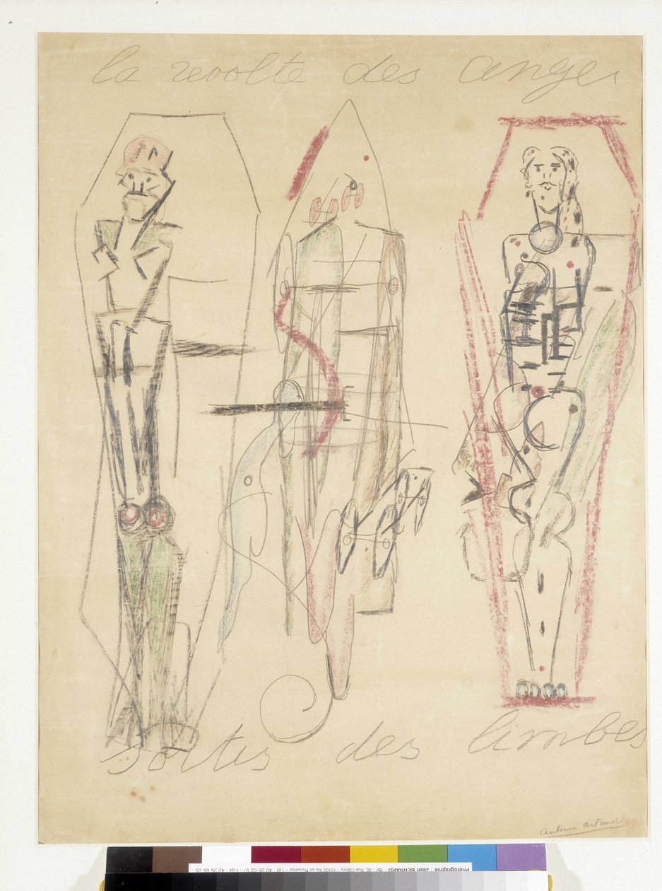 A revolta dos anjos que saem do limbo. Desenho de Antonin Artaud (1896-1948) de Antonin Artaud