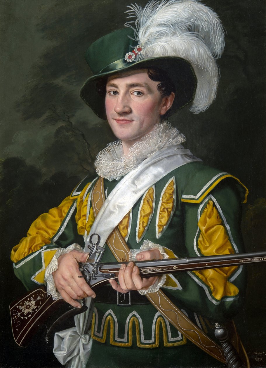 Alois Jelen (1801-1857) como Max na ópera Der Freischuetz de Carl Maria von Weber (1786-1826) - Antonin Machek (1775-1844). Óleo sobre tela de Antonin Machek