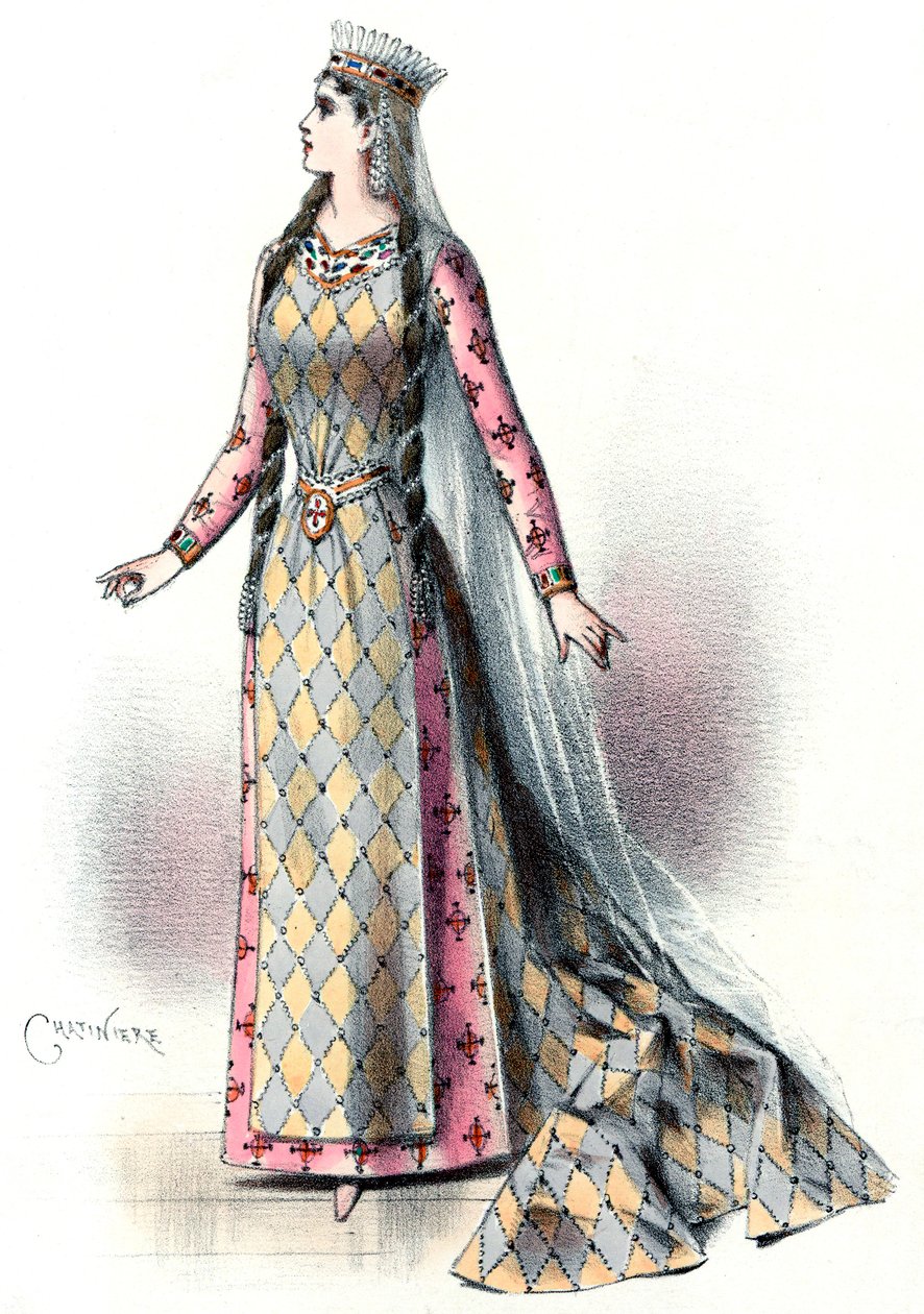 Massenet - Esclarmonde - Sibyl Sanderson, papel de Esclarmonde, Ato 1, cena 2 - Antonin-Marie Chatinière, 1889 de Antonin Marie Chatiniere