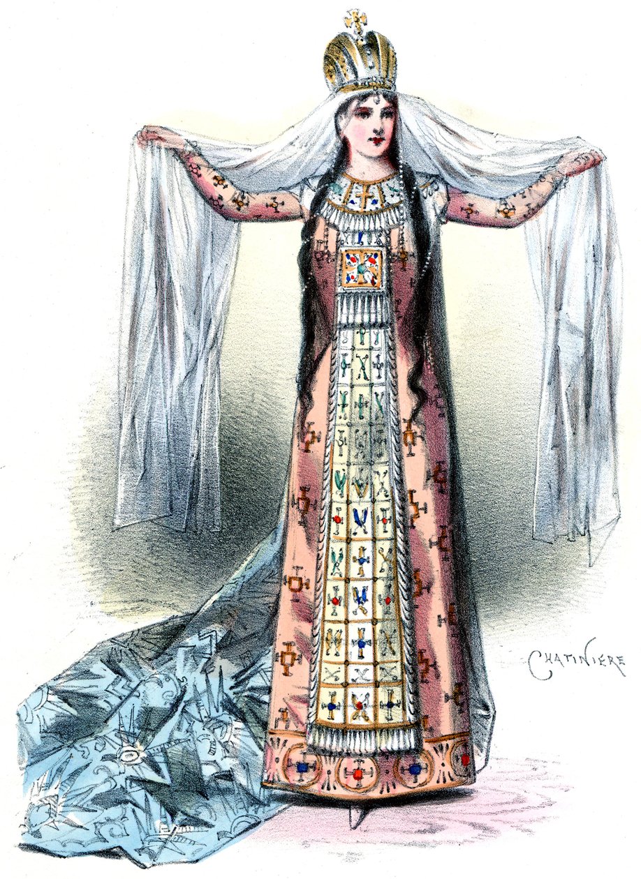 Massenet - Esclarmonde - Sibyl Sanderson, papel de Esclarmonde, prólogo 1º quadro - Antonin-Marie Chatinière, 1889 de Antonin Marie Chatiniere