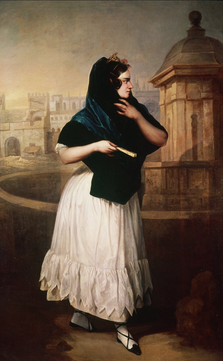 Retrato de uma contessa (ver 86509 para par) de Antonio Cabral Bejarano