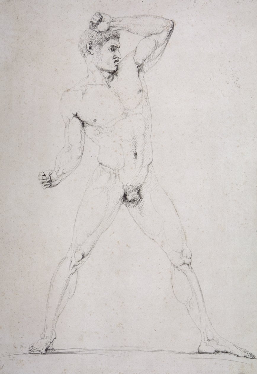 Nu masculino, Creugas de Durazzo, de Pausanias descrição dos Jogos de Nemean em seu Itinary da Grécia de Antonio Canova