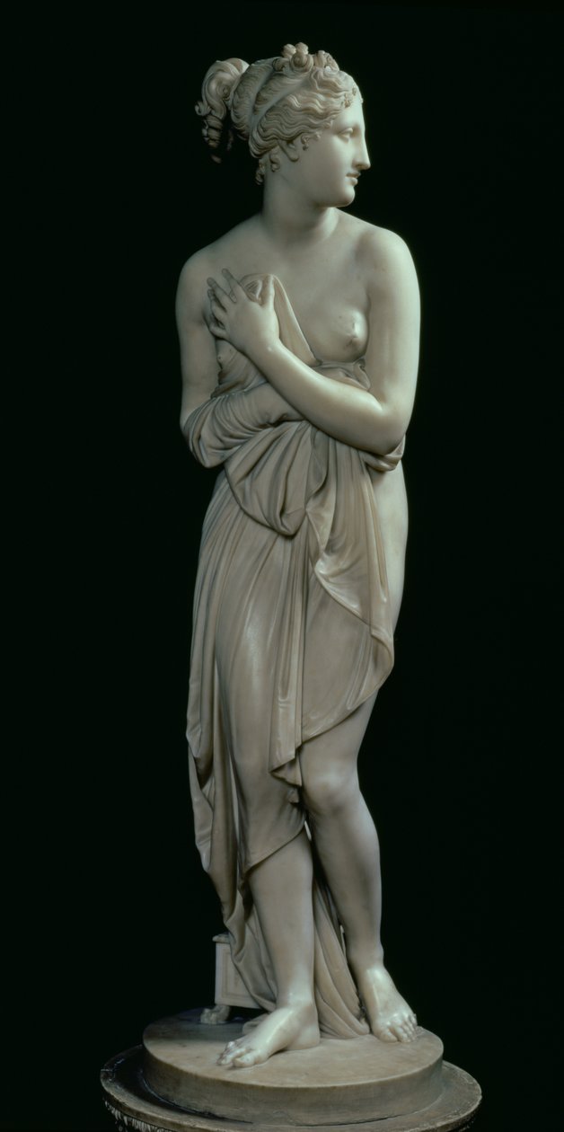Vênus, vista frontal, 1810 (mármore) (ver também 124326) de Antonio Canova
