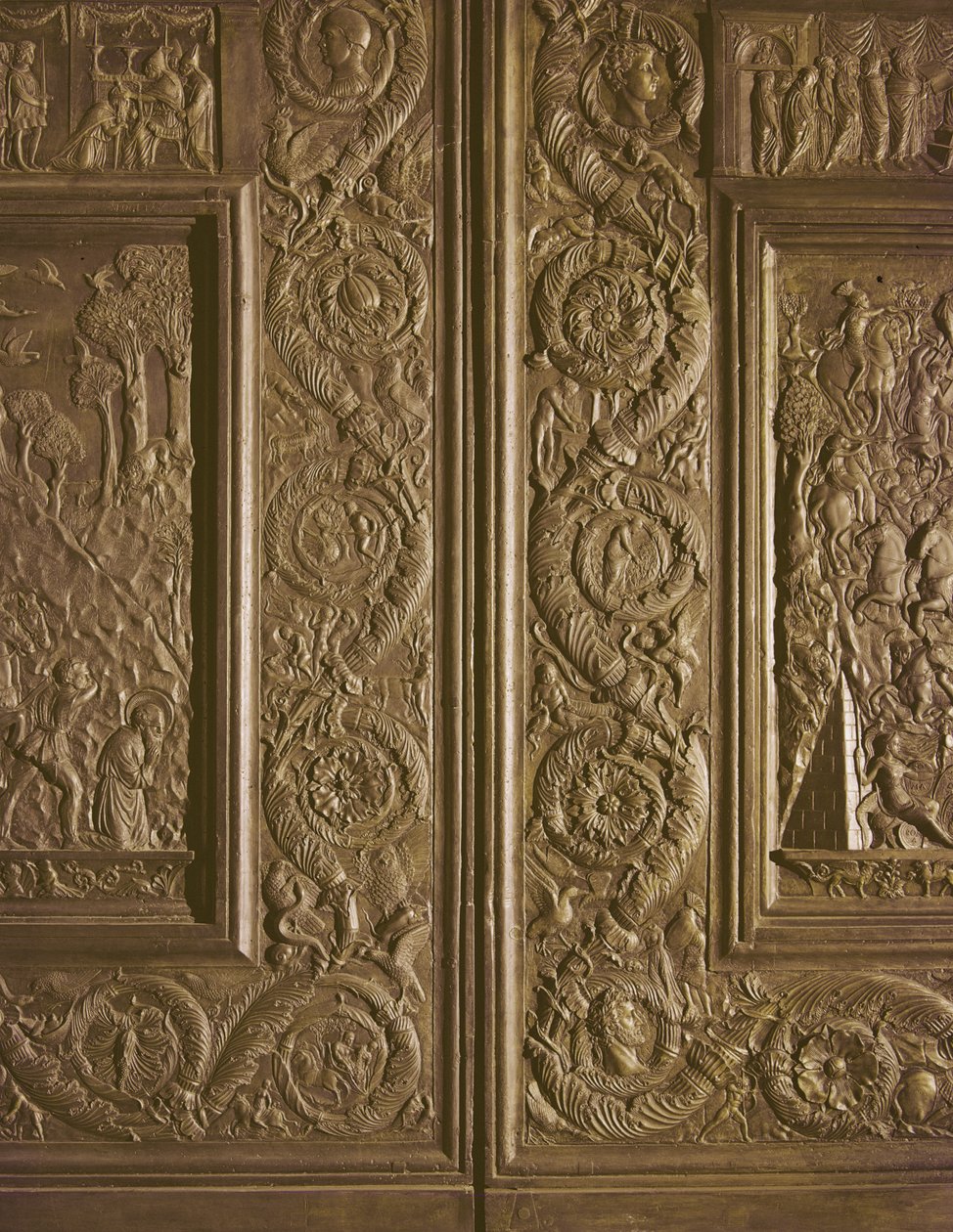 Detalhe da porta central da basílica, decorada 1439-45 (bronze) (ver também 247330-247337) de Antonio Filarete