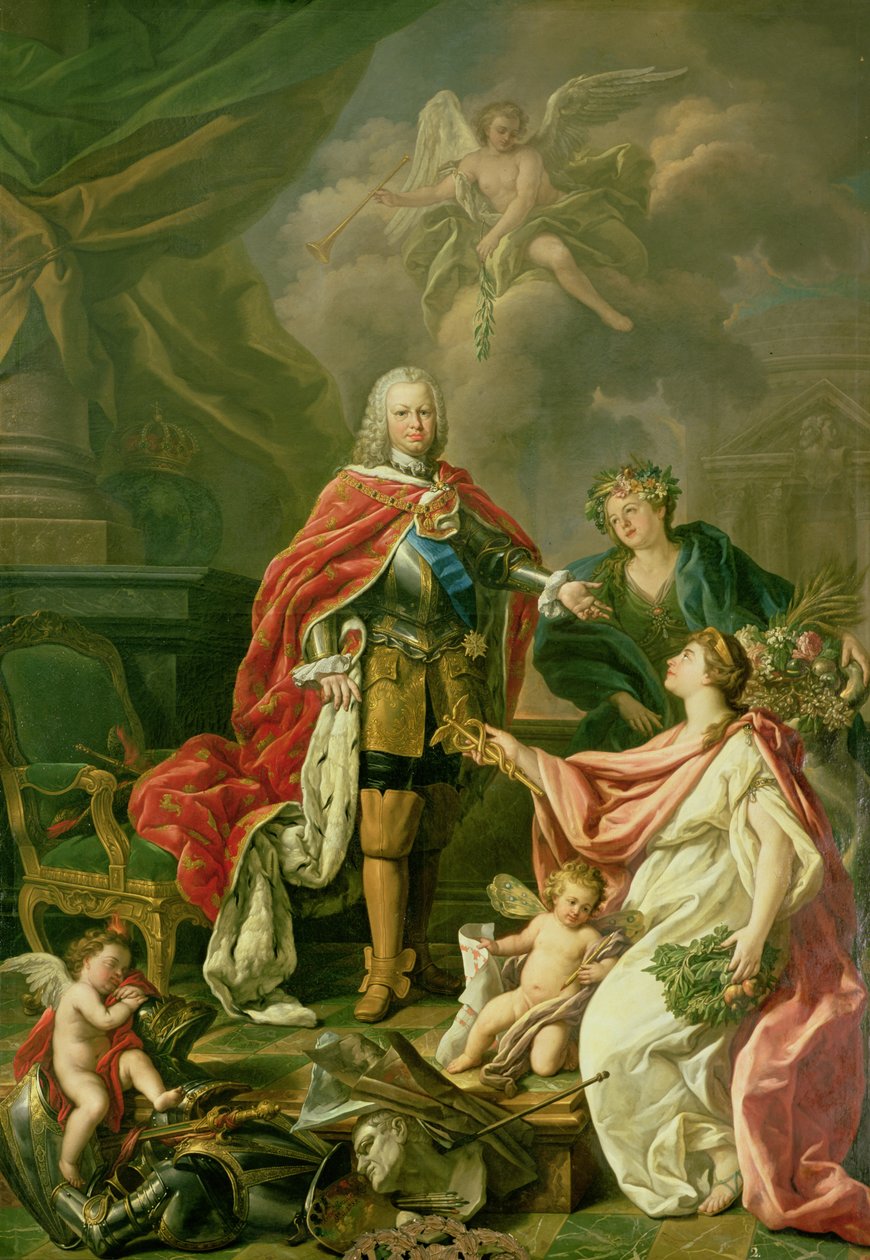 Ferdinand VI (1713-59) como patrono das artes e das ciências, 1754 de Antonio Gonzalez Ruiz