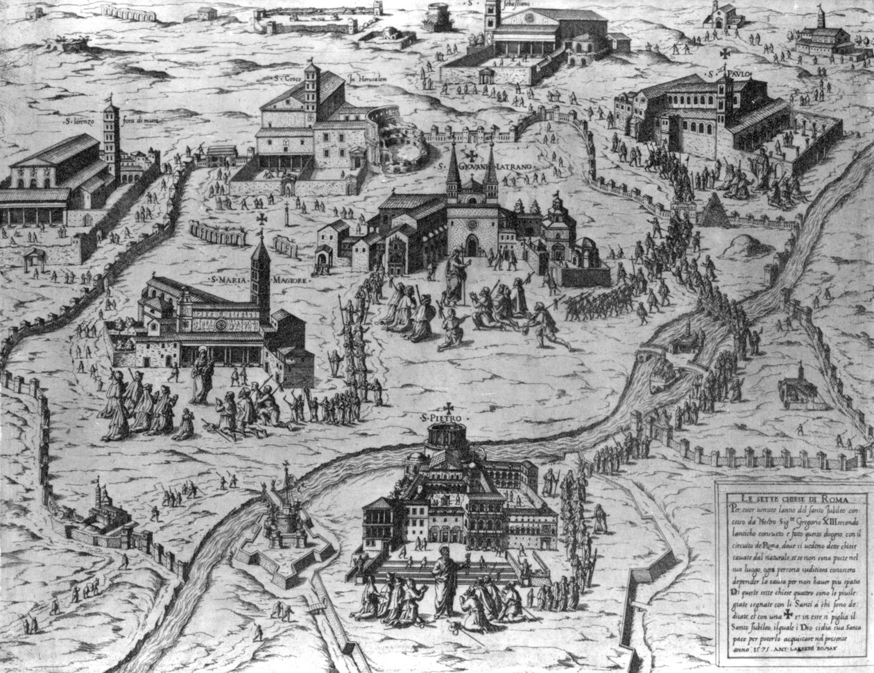 A Sete Igreja de Roma, 1575 de Antonio Lafreri
