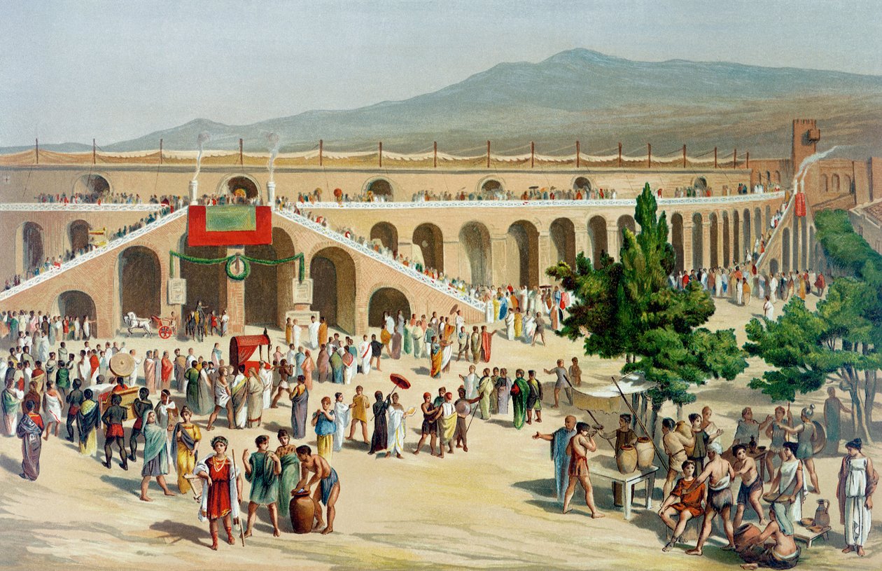 Um mercado em Pompéia de Antonio Niccolini