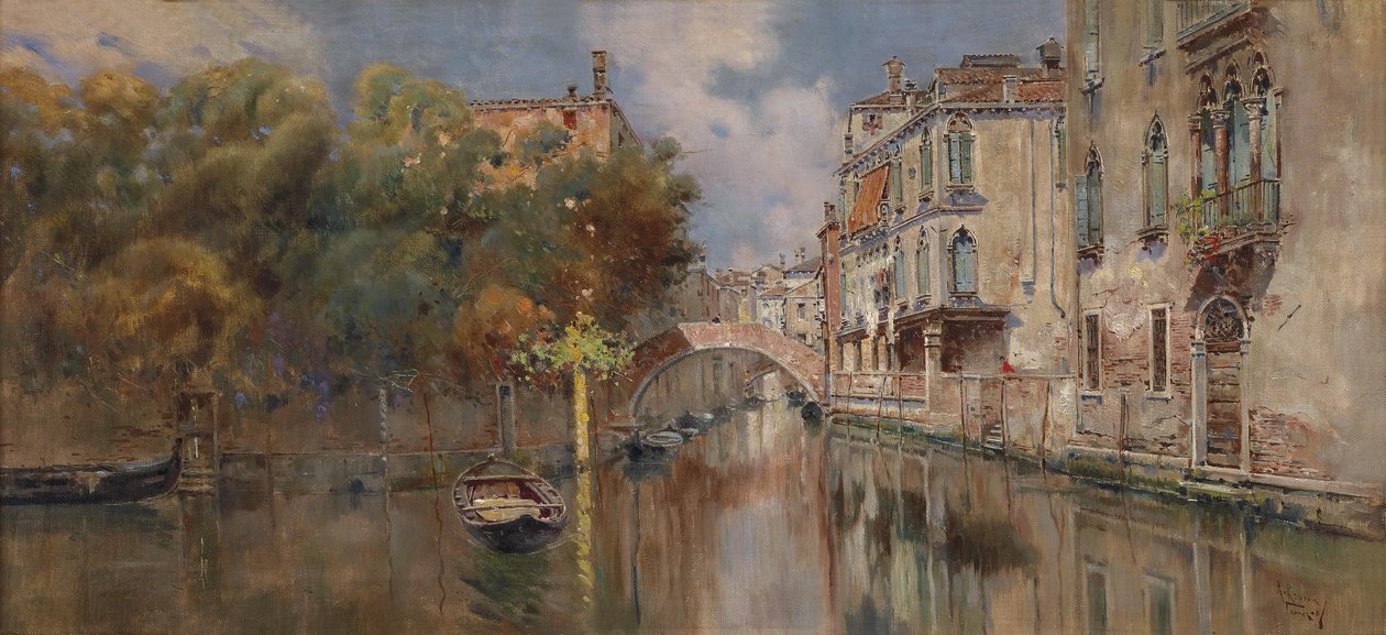 Vista, de, um, canal, em, veneza de Antonio Reyna Manescau
