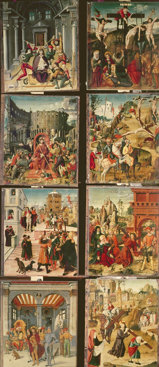 Painel direito do Retábulo da Paixão, 1517-20 (têmpera no painel) de Antonio Ronzen