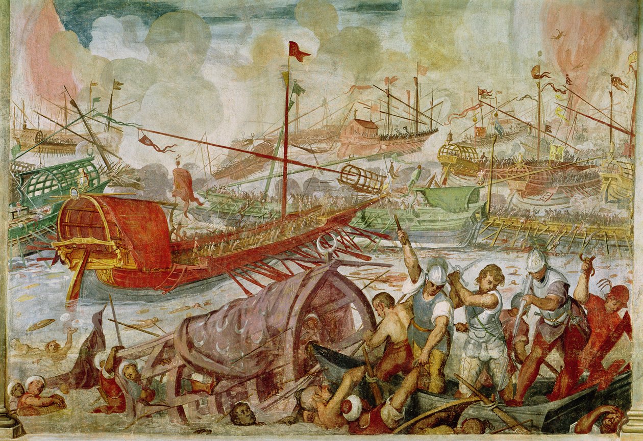 A Batalha de Lepanto, outubro de 1571, 1600 (mural) de Antonio Vassilacchi