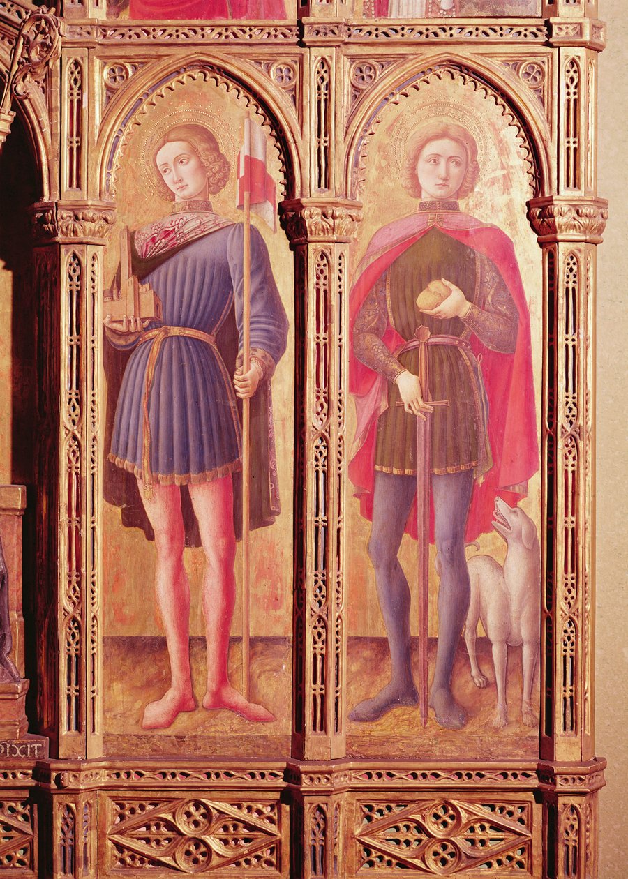 O Polyptych de Pesaro, detalhe de dois santos de Antonio Vivarini
