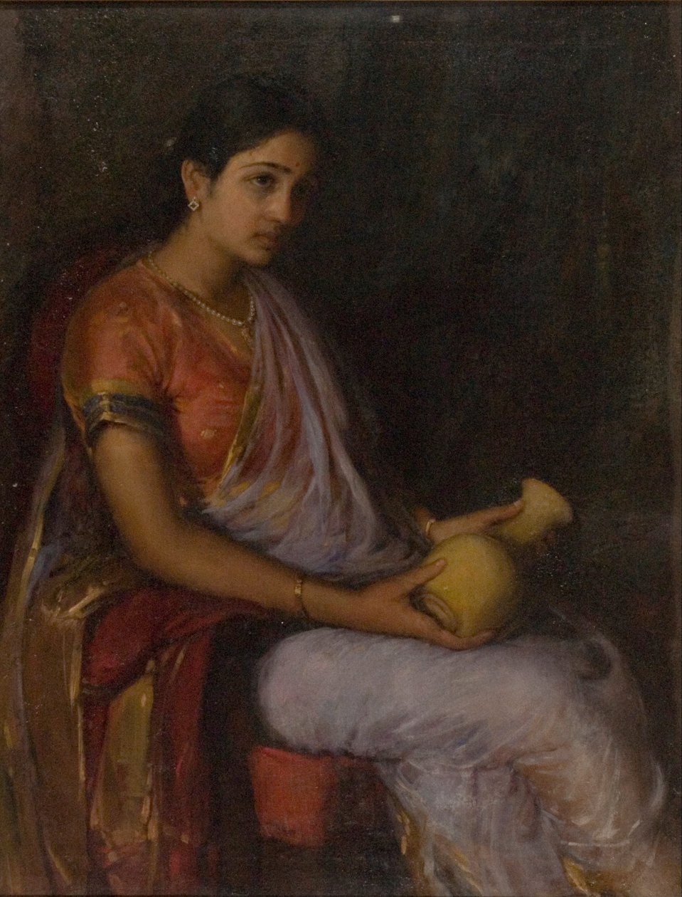 Menina, com, um, vaso de Antonio Xavier Trindade