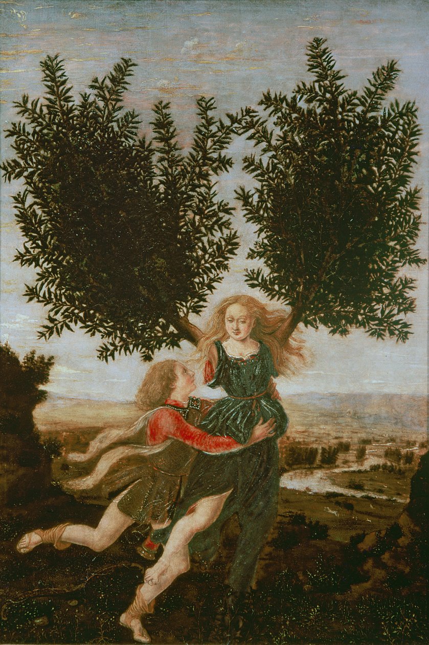 Daphne e Apolo, c.1470-80 de Antonio Pollaiuolo