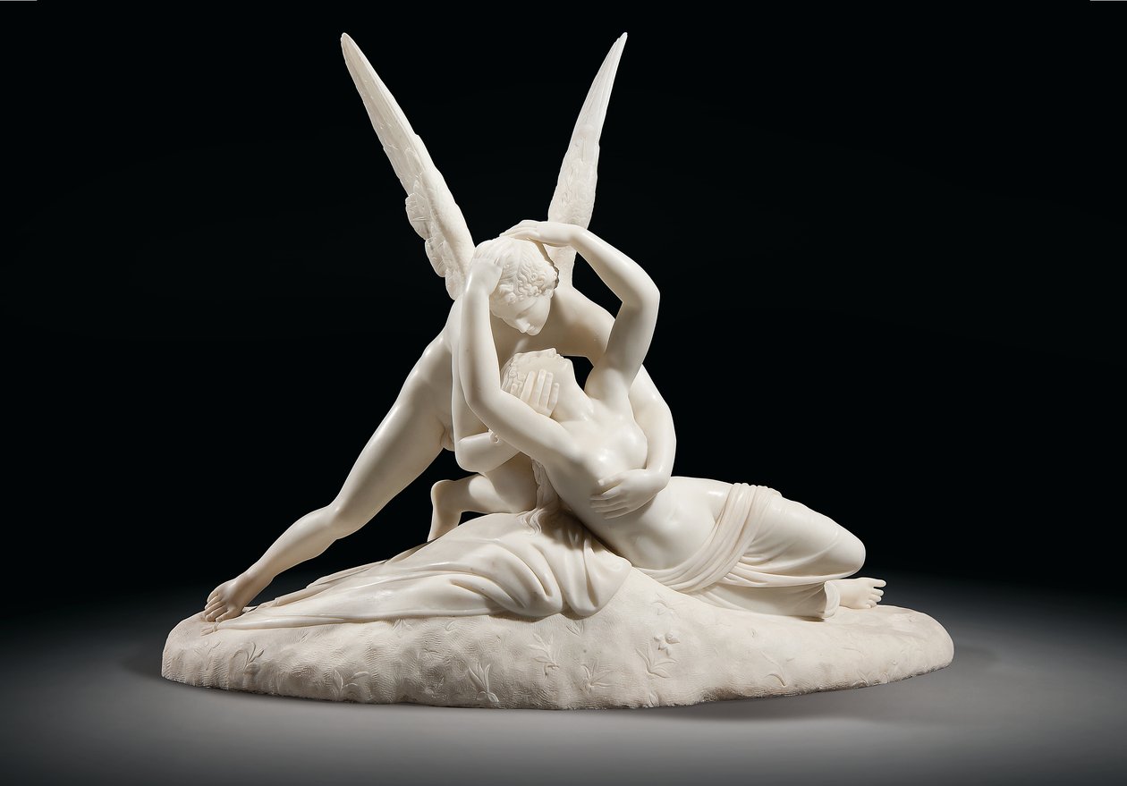 Psiquê revivida pelo beijo do Cupido, c.1860 (mármore) de Antonio (after) Canova