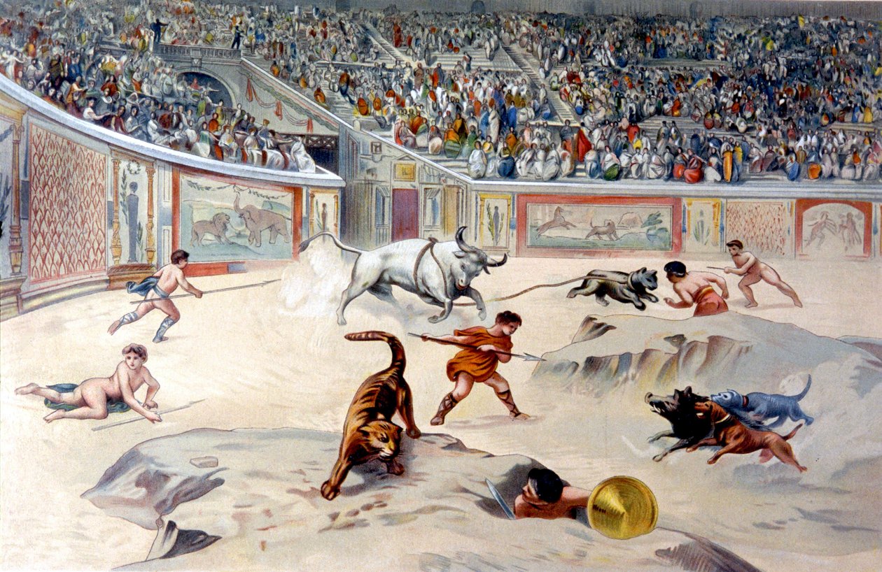 Jogos de circo em Pompeia de Antonio (after) Niccolini