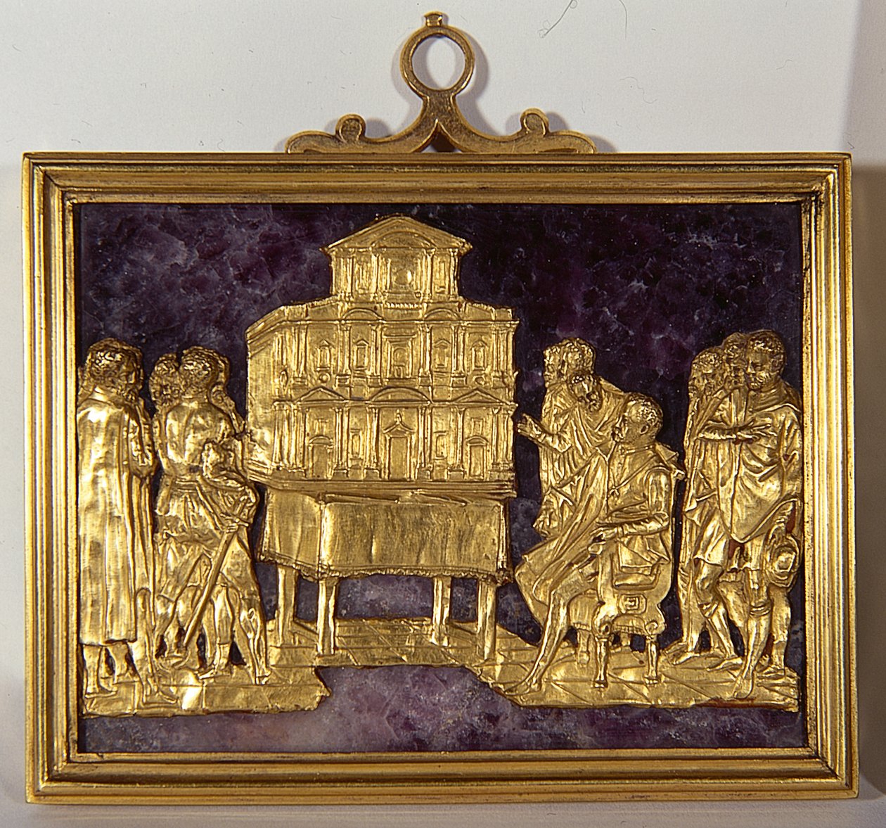 Bernardo Buontalenti (1531-1608) Apresentação de um modelo da fachada da catedral de Santa Maria del Fiore, c.1587 (ouro sobre pedra preciosa) de Antonio (fl.1578 1624) Giambologna (1529 1608) and Susini
