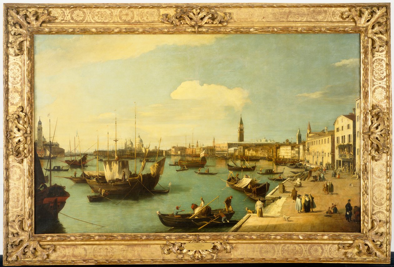 A Riva degli Schiavoni, olhando para oeste, ca.1735 (óleo sobre tela) de Antonio (studio of) Canaletto