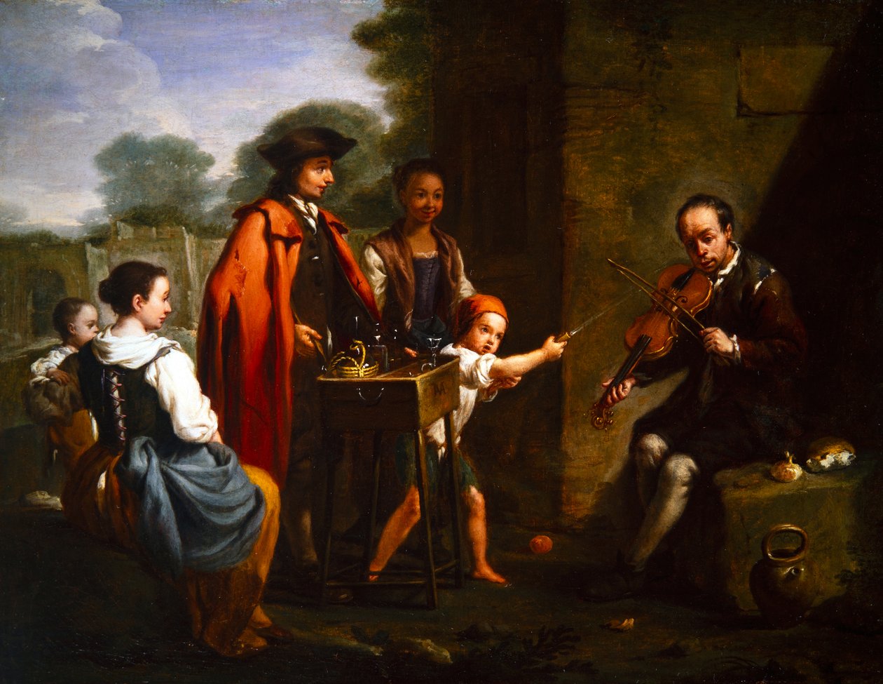 Um par de temas de género (pintura) de Antonio Amorosi