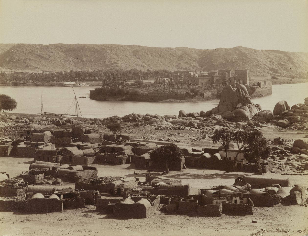 Philae, vista do sul de Antonio Beato