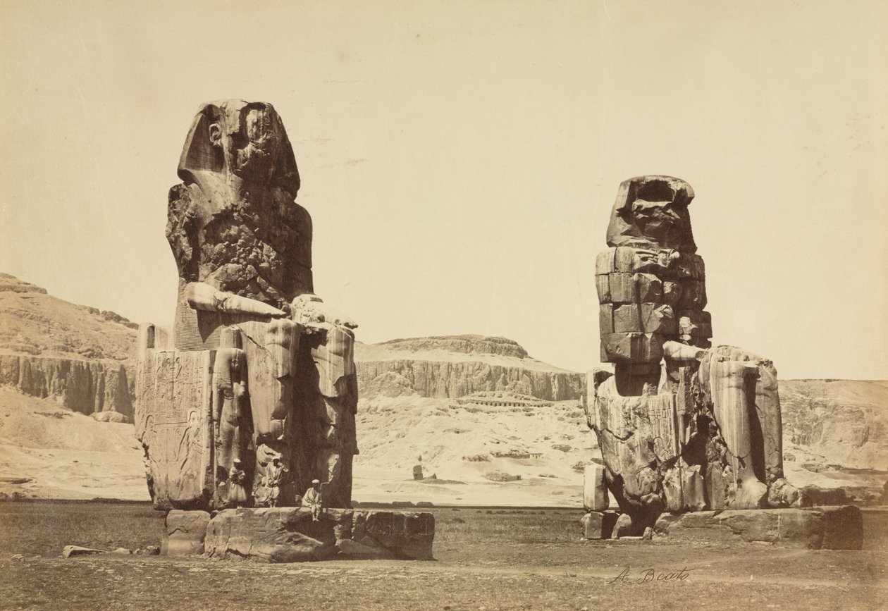 Os Colossos de Memnon, Tebas de Antonio Beato