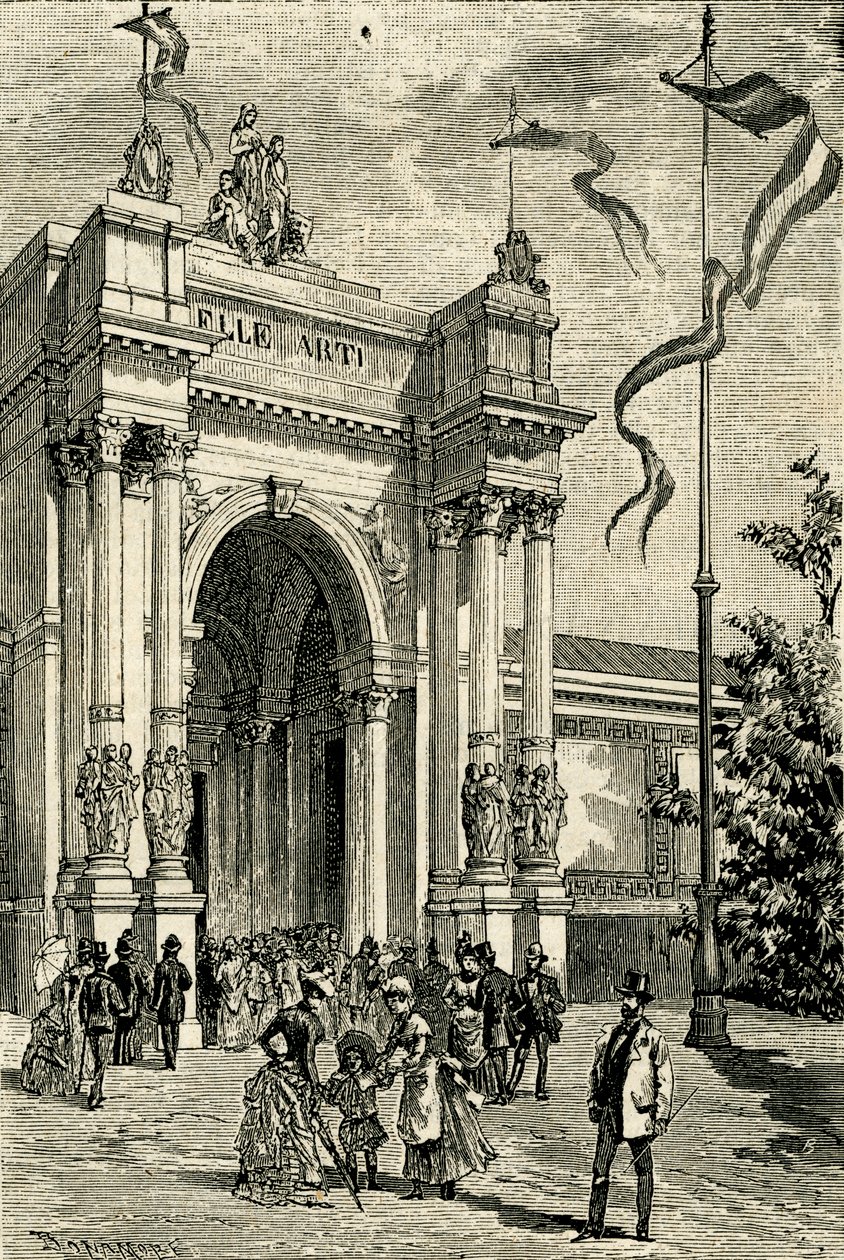 Pavilhão de Belas Artes, Exposição Emiliana, San Michele em Bosco, Bolonha, Emilia-Romagna, Itália de Antonio Bonamore