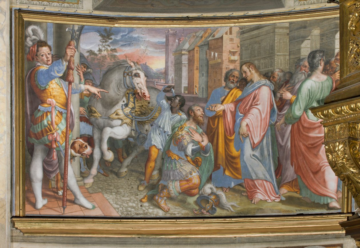 Apse, Antonio Campi, Encontro de Jesus com o centurião Cornélio 1582-84 de Antonio Campi