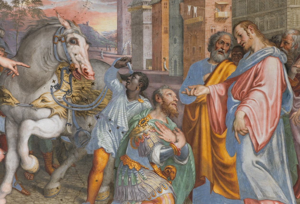 Apse, Antonio Campi, Encontro de Jesus com o centurião Cornélio 1582-84, Detalhe de Antonio Campi