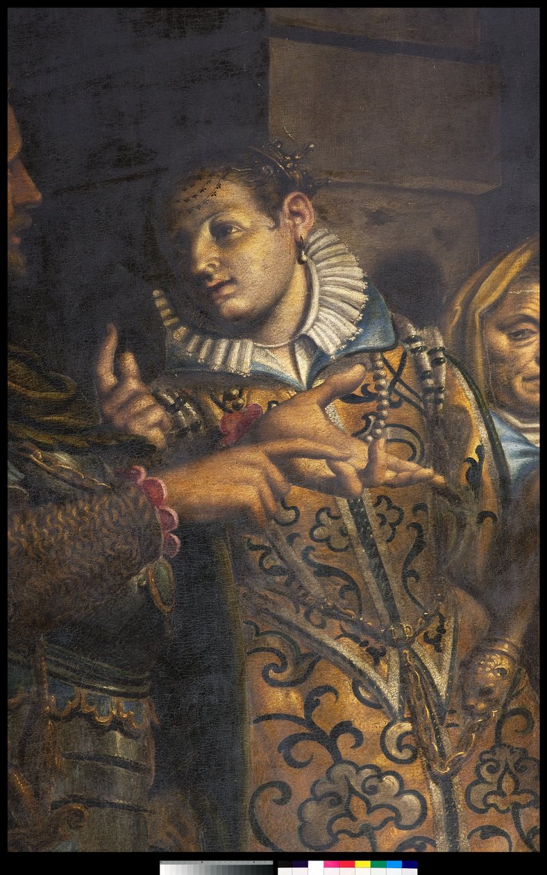Imperatriz Faustina visitando Santa Catarina de Alexandria na Prisão (detalhe de MRZ 3497252) de Antonio Campi