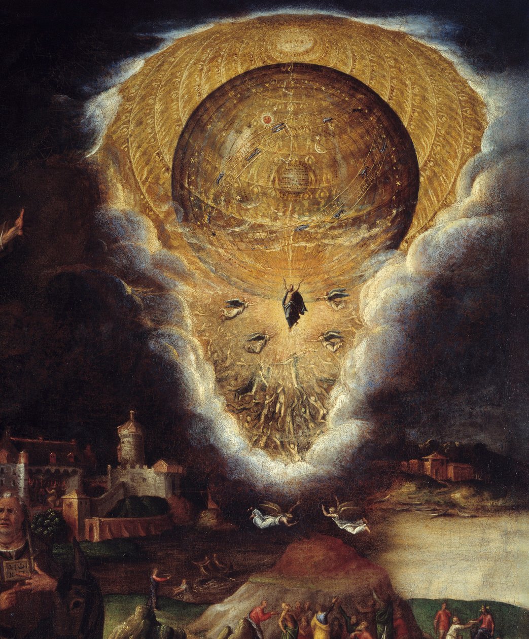 Cenas de paixão: ascensão. Pormenores. Pintura de Antonio Campi (1526-1587) de Antonio Campi