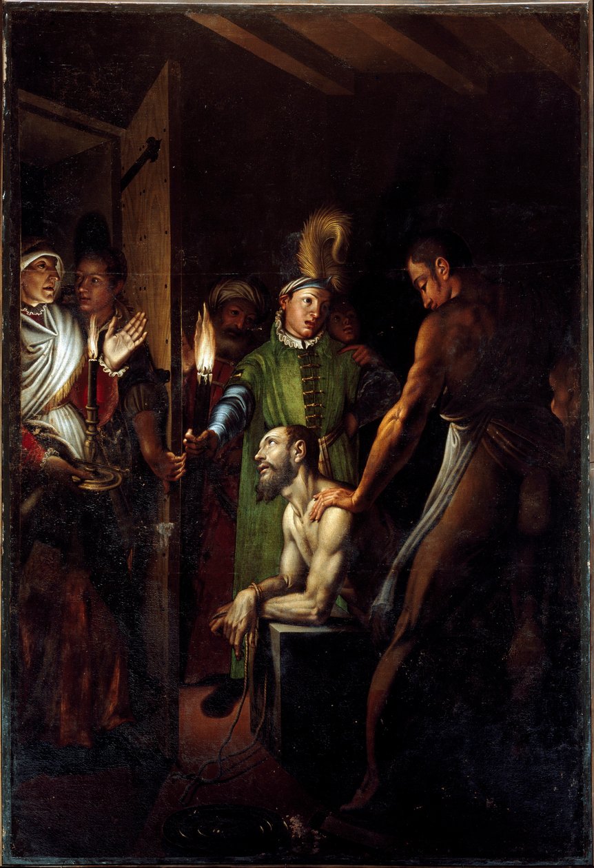 A Decolação de São João Baptista Pintura de Antonio Campi (1524-1587) 1571 aproximadamente. Sol. 280x192 cm Igreja de San Paolo Converso em Milão de Antonio Campi
