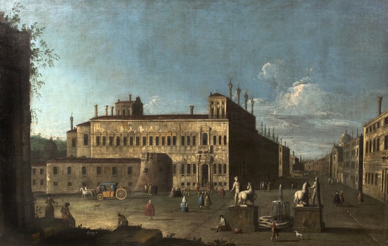 Piazza di Monte Cavallo, Roma, Itália de Giovanni Antonio Canal