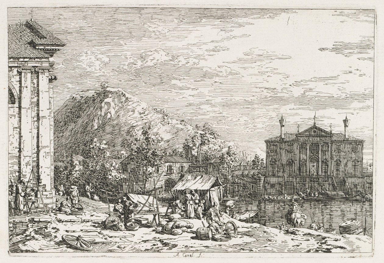 Exibições: Uma cidade além de um rio, 1735-1746. de Giovanni Antonio Canal