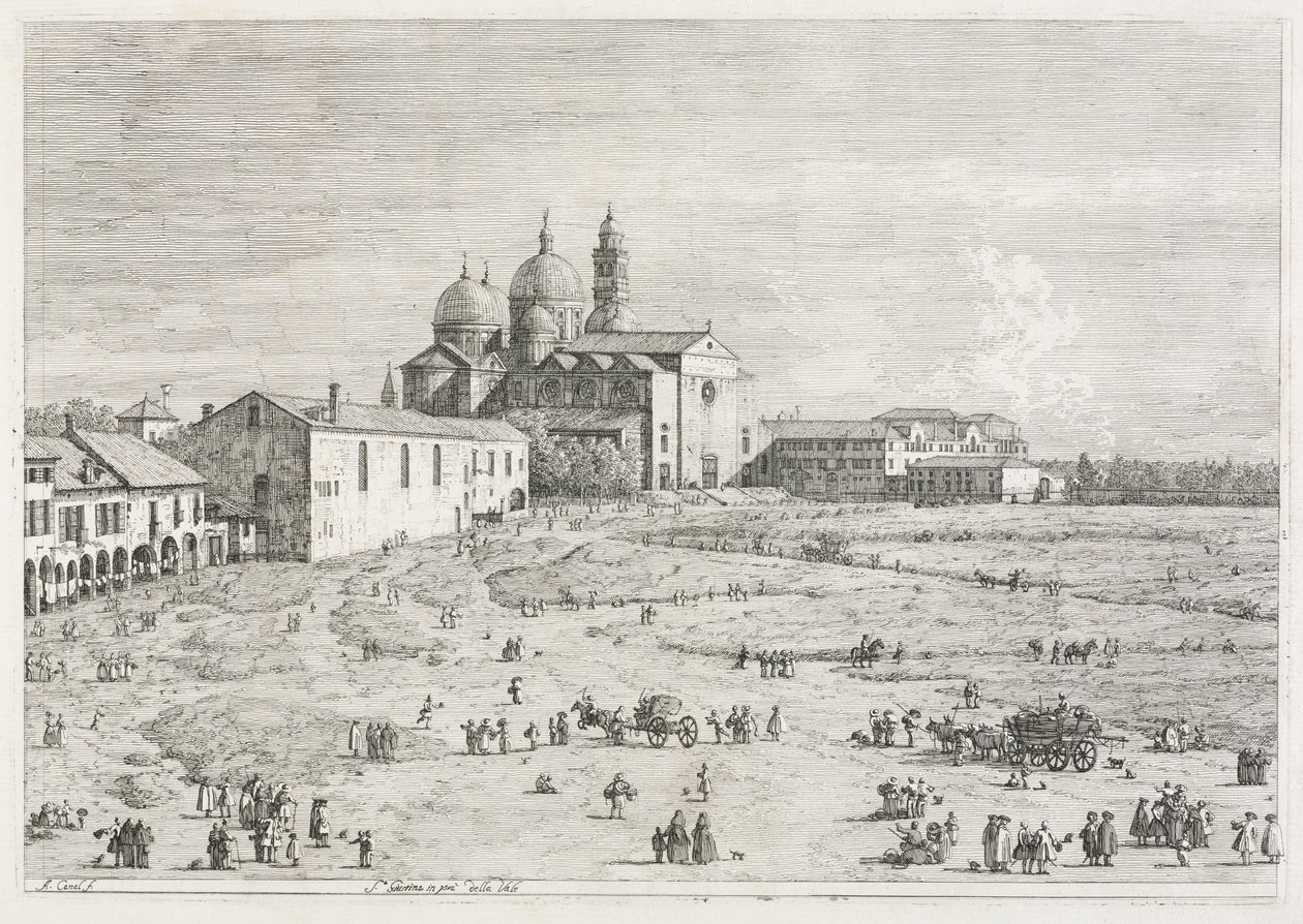 Vista: Igreja de Santa Justina em Prà della Valle, Pádua, 1735-1746. de Giovanni Antonio Canal
