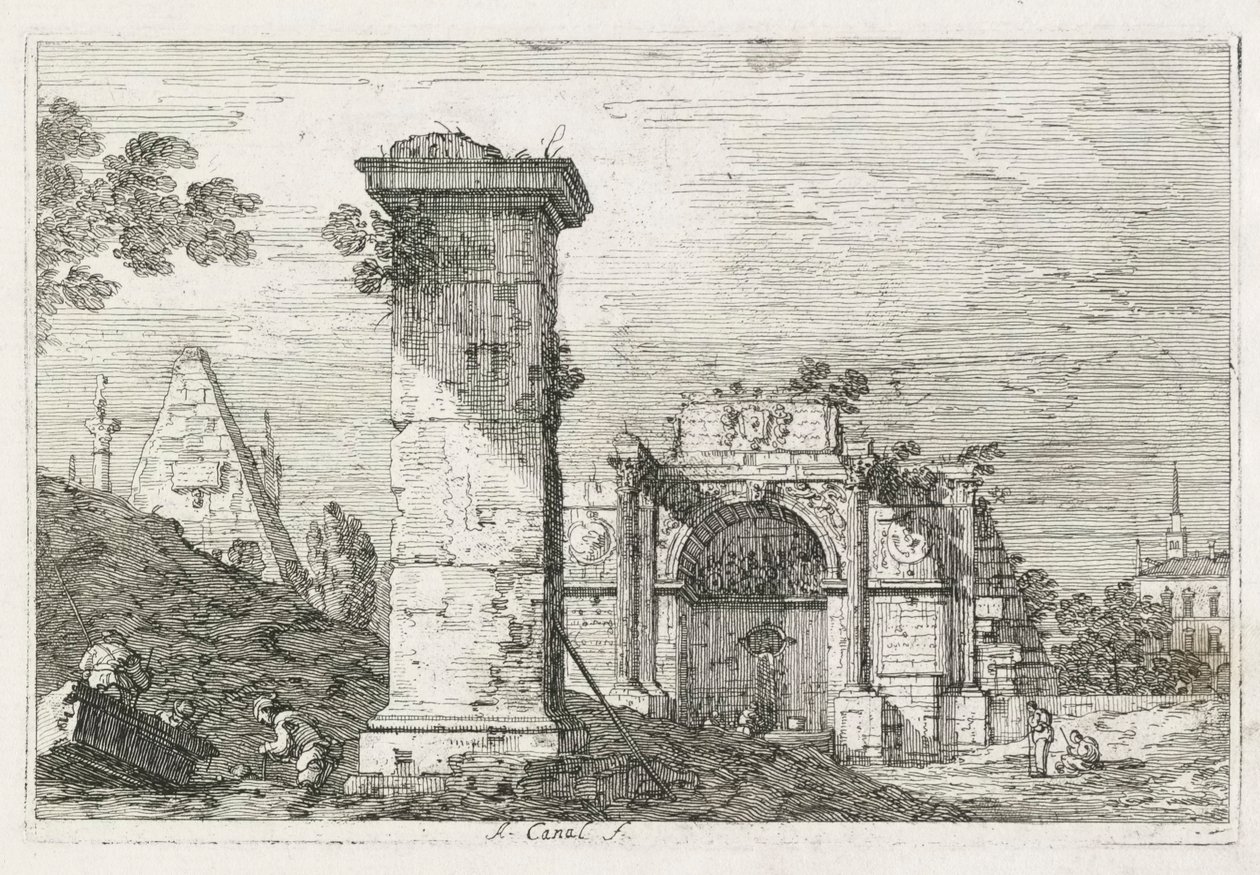 Exibições: O Pilar Isolado, 1735-1746. de Giovanni Antonio Canal