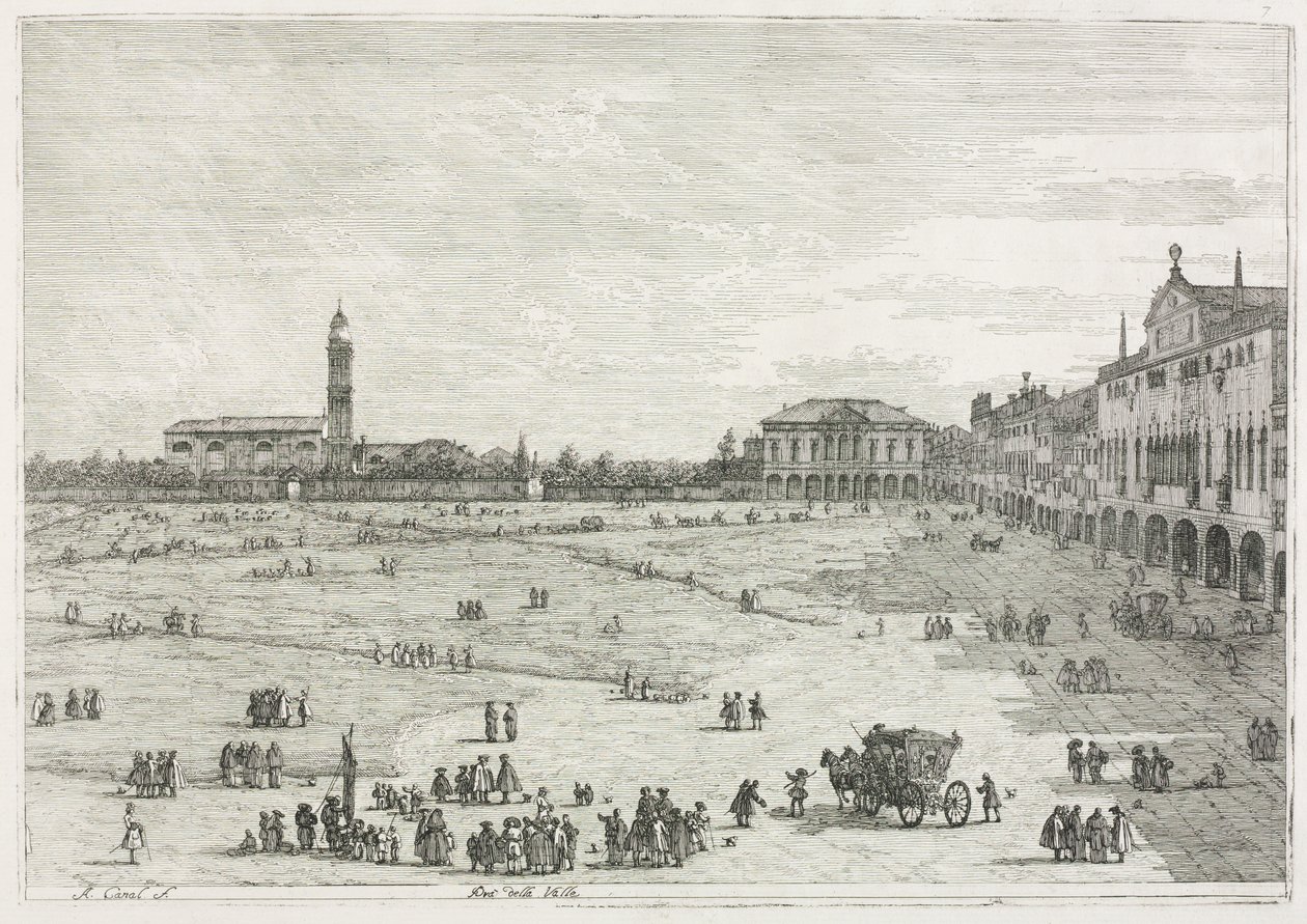 Vistas: Prà della Valle, Pádua de Antonio Canaletto