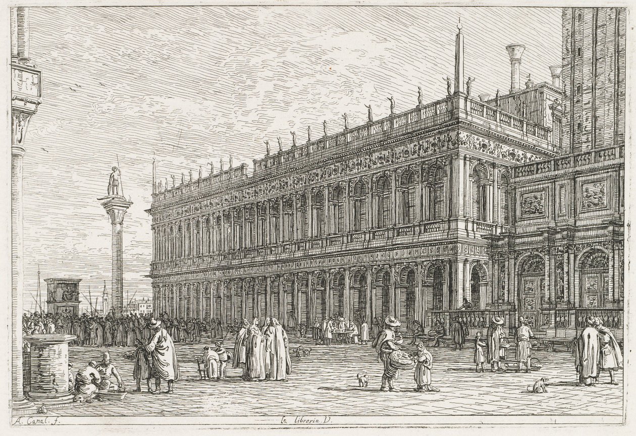 Visualizações: A Biblioteca, Veneza de Antonio Canaletto